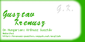 gusztav krenusz business card