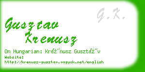 gusztav krenusz business card